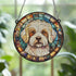 Bichon Frise Stained Glass Effect Suncatcher
